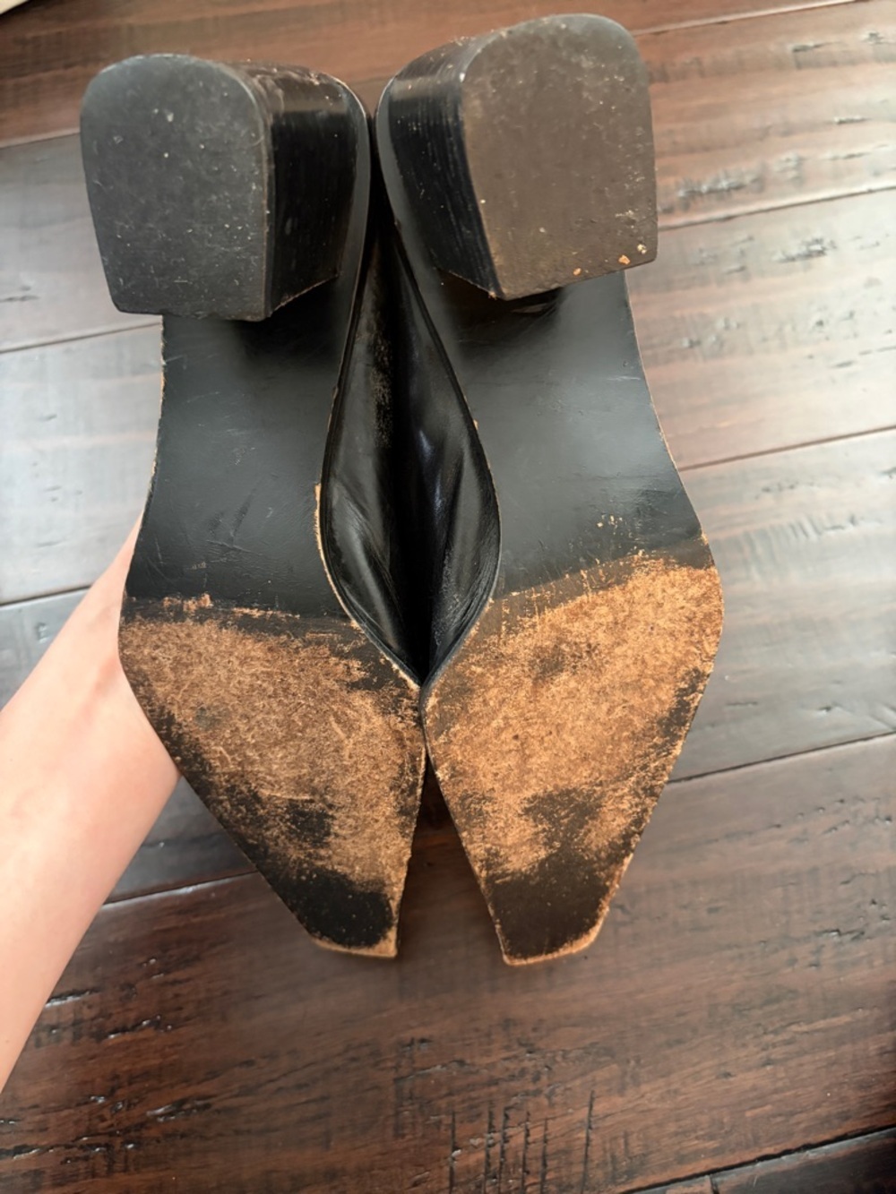 Stuart‎ Weitzman Mens Vintage Black Leather Pointed Slip On Mules A217759 - Picture 8 of 14